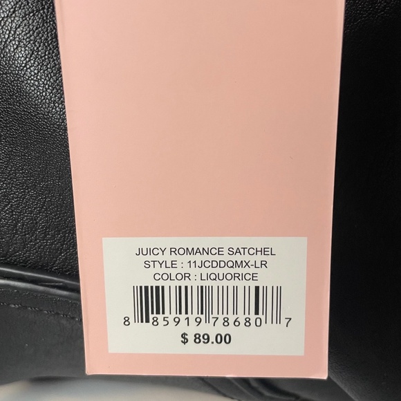 Juicy Couture Black Satchel with Bow, Heart Charm and Gold Accents New with Tag - Picture 6 of 10